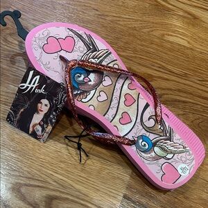 Pink Glitter Strap Sandals
